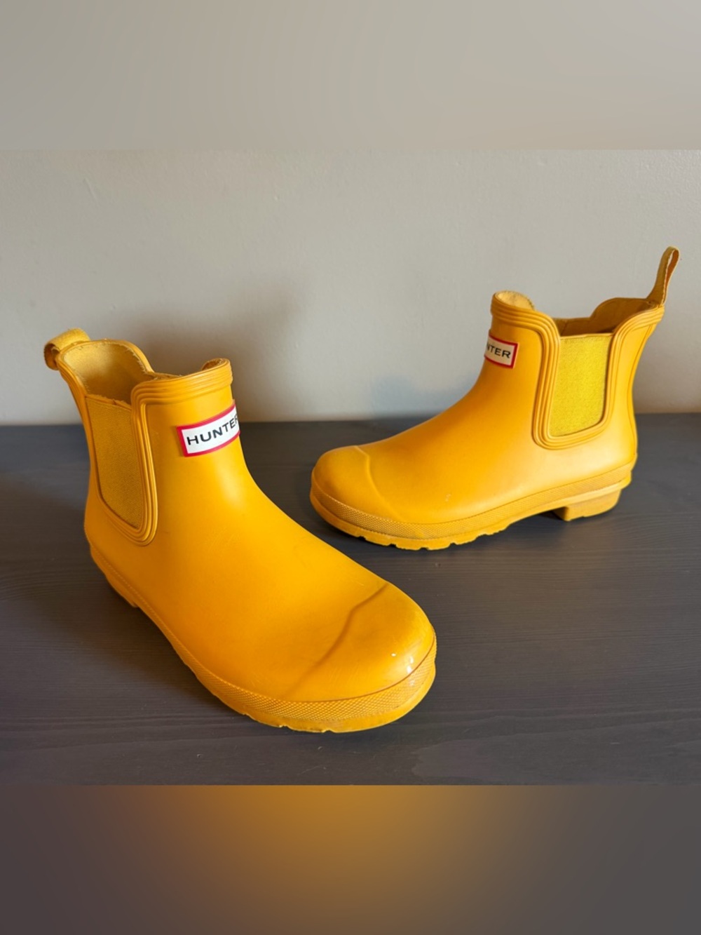 Hunter Women's Short Chelsea Rain Boot in Bright Yellow - Picture 2 of 7